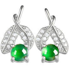 Natural Jade Earrings Silver Jadeite Earrings