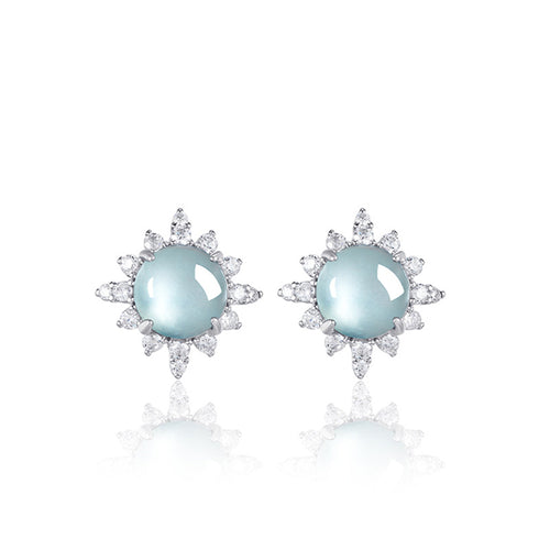 Natural Jade Earrings Silver Jadeite Earrings