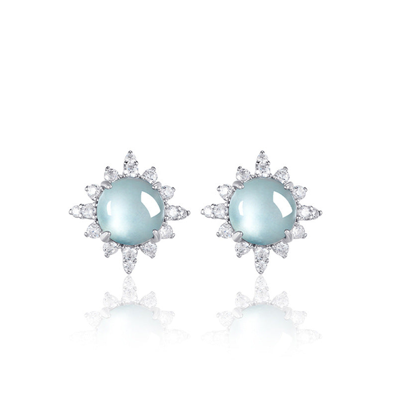 Natural Jade Earrings Silver Jadeite Earrings