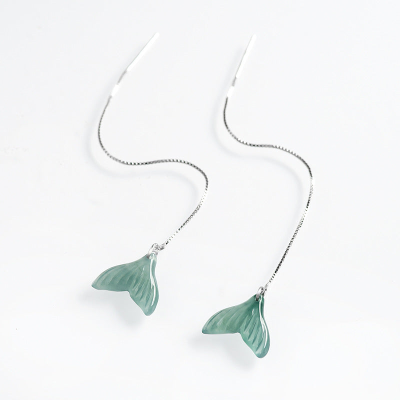 Natural Jade Earrings Silver Jadeite Earrings