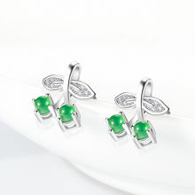 Natural Jade Earrings Silver Jadeite Earrings