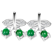 Natural Jade Earrings Silver Jadeite Earrings