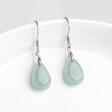 Natural Jade Earrings Silver Jadeite Earrings