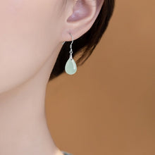 Natural Jade Earrings Silver Jadeite Earrings