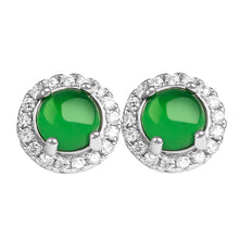 Natural Jade Earrings Silver Jadeite Earrings