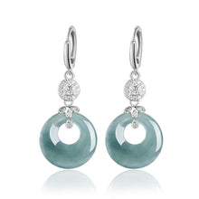Natural Jade Earrings Silver Jadeite Earrings