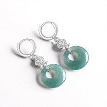 Natural Jade Earrings Silver Jadeite Earrings