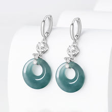 Natural Jade Earrings Silver Jadeite Earrings
