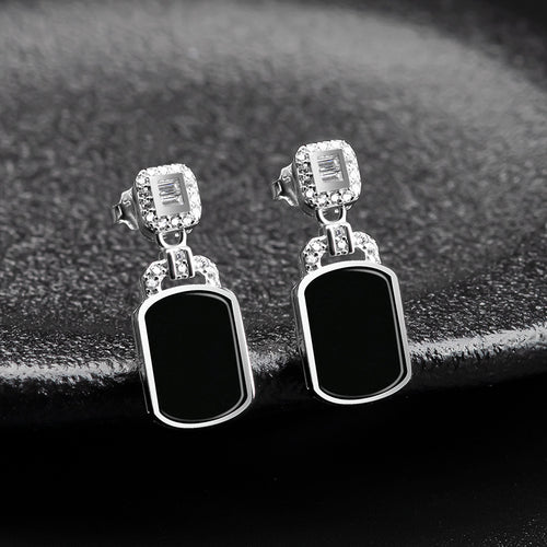 Natural Jade Earrings Silver Jadeite Earrings TUEG488