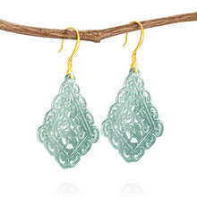 Natural Jade Earrings Silver Jadeite Earrings