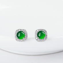 Natural Jade Earrings Silver Jadeite Earrings
