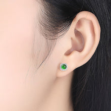 Natural Jade Earrings Silver Jadeite Earrings