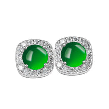 Natural Jade Earrings Silver Jadeite Earrings