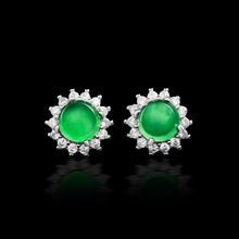 Natural Jade Earrings Silver Jadeite Earrings