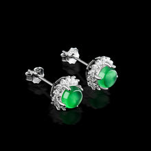 Natural Jade Earrings Silver Jadeite Earrings