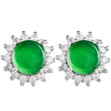 Natural Jade Earrings Silver Jadeite Earrings