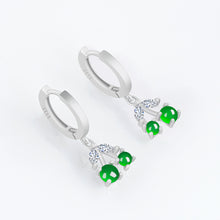 Natural Jade Earrings Silver Jadeite Earrings