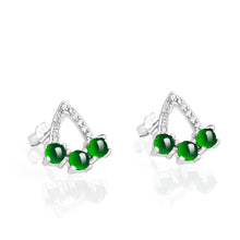 Natural Jade Earrings Silver Jadeite Earrings
