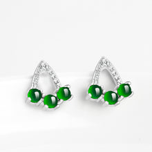 Natural Jade Earrings Silver Jadeite Earrings
