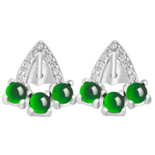 Natural Jade Earrings Silver Jadeite Earrings