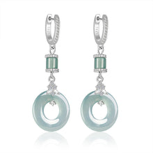 Natural Jade Earrings Silver Jadeite Earrings