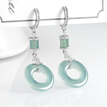 Natural Jade Earrings Silver Jadeite Earrings