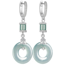 Natural Jade Earrings Silver Jadeite Earrings