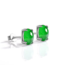 Natural Jade Earrings Silver Jadeite Earrings