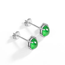 Natural Jade Earrings Silver Jadeite Earrings