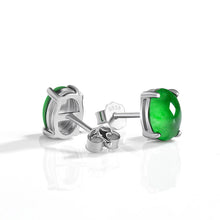 Natural Jade Earrings Silver Jadeite Earrings