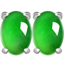 Natural Jade Earrings Silver Jadeite Earrings