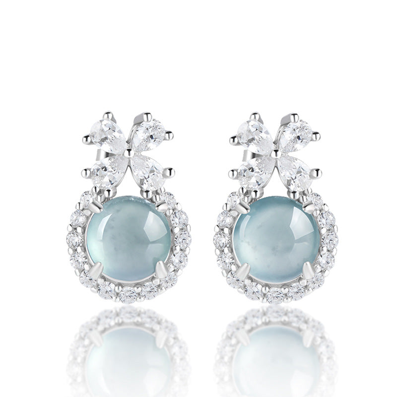 Natural Jade Earrings Silver Jadeite Earrings