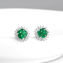 Natural Jade Earrings Silver Jadeite Earrings