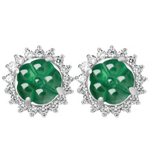 Natural Jade Earrings Silver Jadeite Earrings