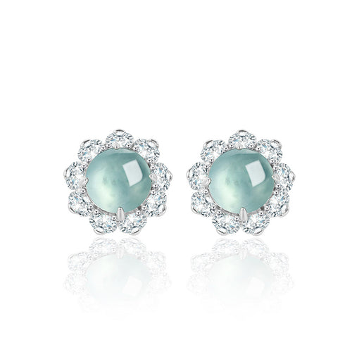 Natural Jade Earrings Silver Jadeite Earrings