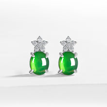 Natural Jade Earrings Silver Jadeite Earrings