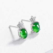 Natural Jade Earrings Silver Jadeite Earrings