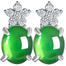 Natural Jade Earrings Silver Jadeite Earrings