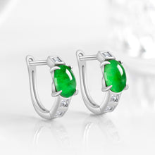 Natural Jade Earrings Silver Jadeite Earrings