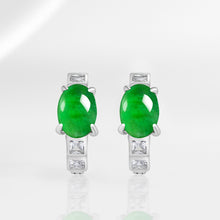 Natural Jade Earrings Silver Jadeite Earrings