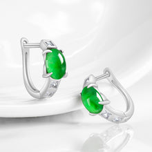 Natural Jade Earrings Silver Jadeite Earrings