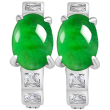 Natural Jade Earrings Silver Jadeite Earrings