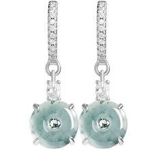 Natural Jade Earrings Silver Jadeite Earrings