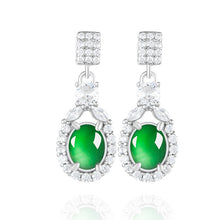 Natural Jade Earrings Silver Jadeite Earrings
