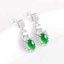 Natural Jade Earrings Silver Jadeite Earrings