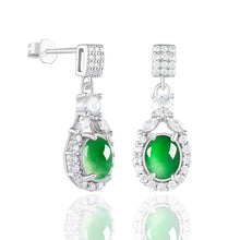 Natural Jade Earrings Silver Jadeite Earrings