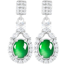 Natural Jade Earrings Silver Jadeite Earrings