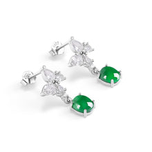 Natural Jade Earrings Silver Jadeite Earrings