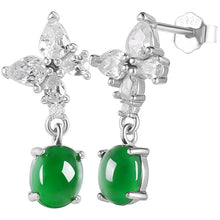 Natural Jade Earrings Silver Jadeite Earrings