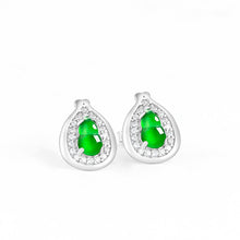 Natural Jade Earrings Silver Jadeite Earrings